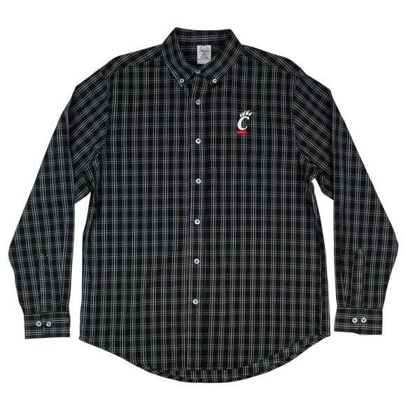 NCAA Cincinnati Bearcats Men's Long Sleeve Button Up Plaid Shirt, Medium (38/40) - Picture 1 of 4